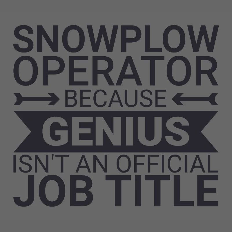 Snowplow Operator Genius Snow Plow Driver