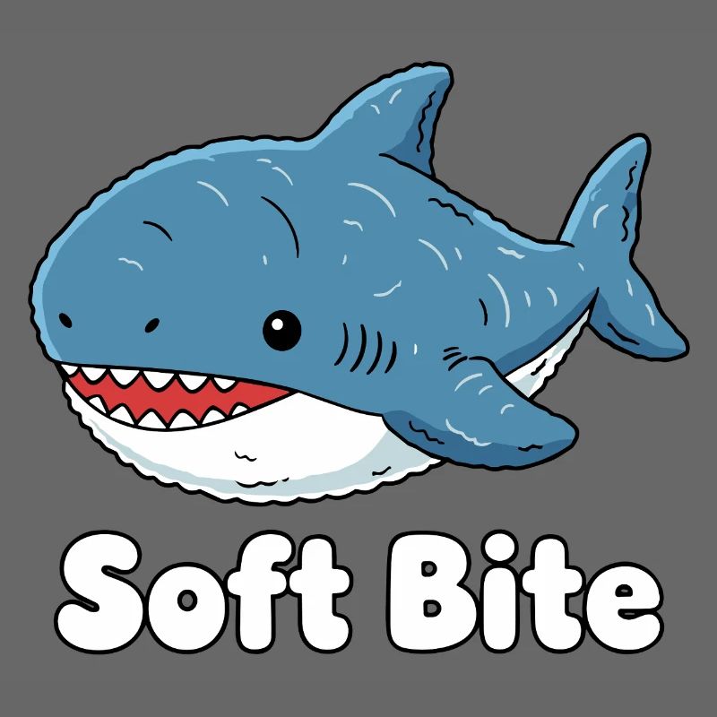 Morsure douce de requin de dessin animé : Requin mignon