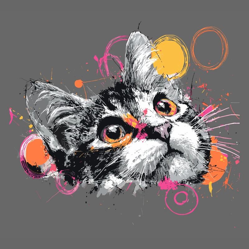 Katzenkopf Farbexplosion
