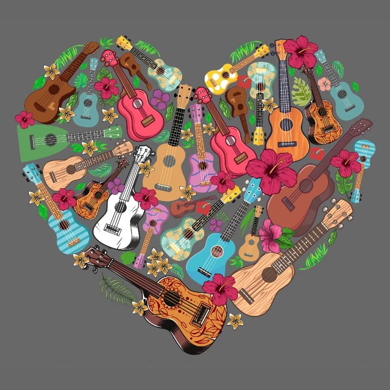 Hawaiian Ukulele Uke Heart