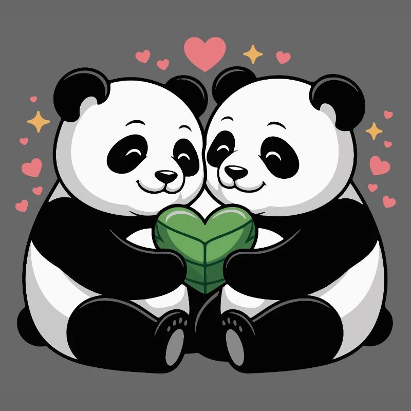 Panda couples in love