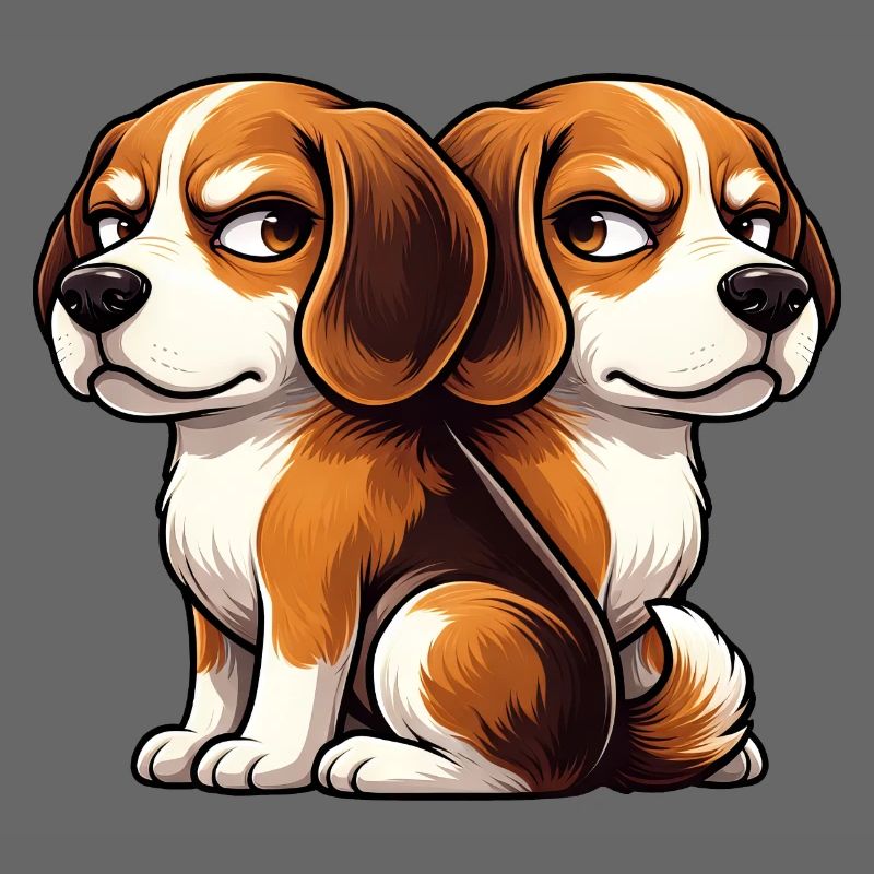 Amis de dessins animés Beagle mignons
