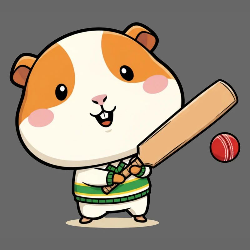 Dessin animé mignon grillon cochon d’Inde
