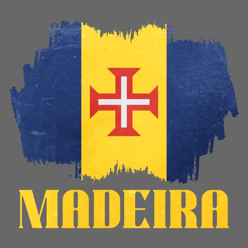 Conception du drapeau de Madère sur le style vintage
