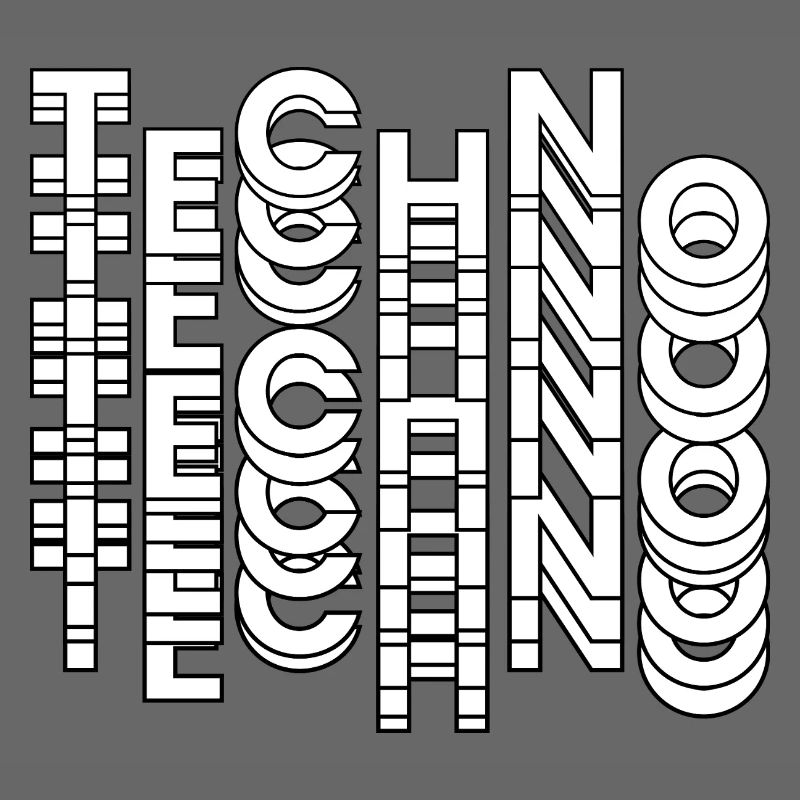Futuristic Techno Typography Design