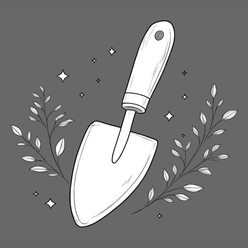 Garten Schaufel Linienstudie