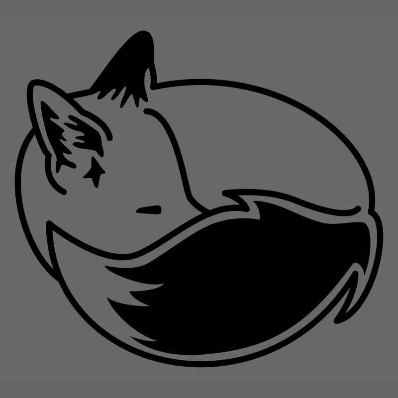 Fuchs eingekuschelt – Kawaii Fox Cartoon Design
