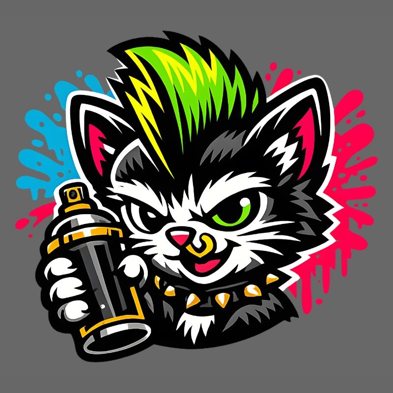 Graffiti Katze Sprühpunk
