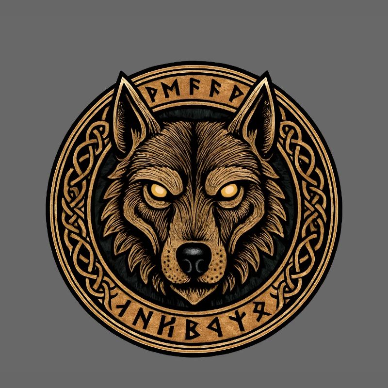 Wolfsring-Emblem mit Runen