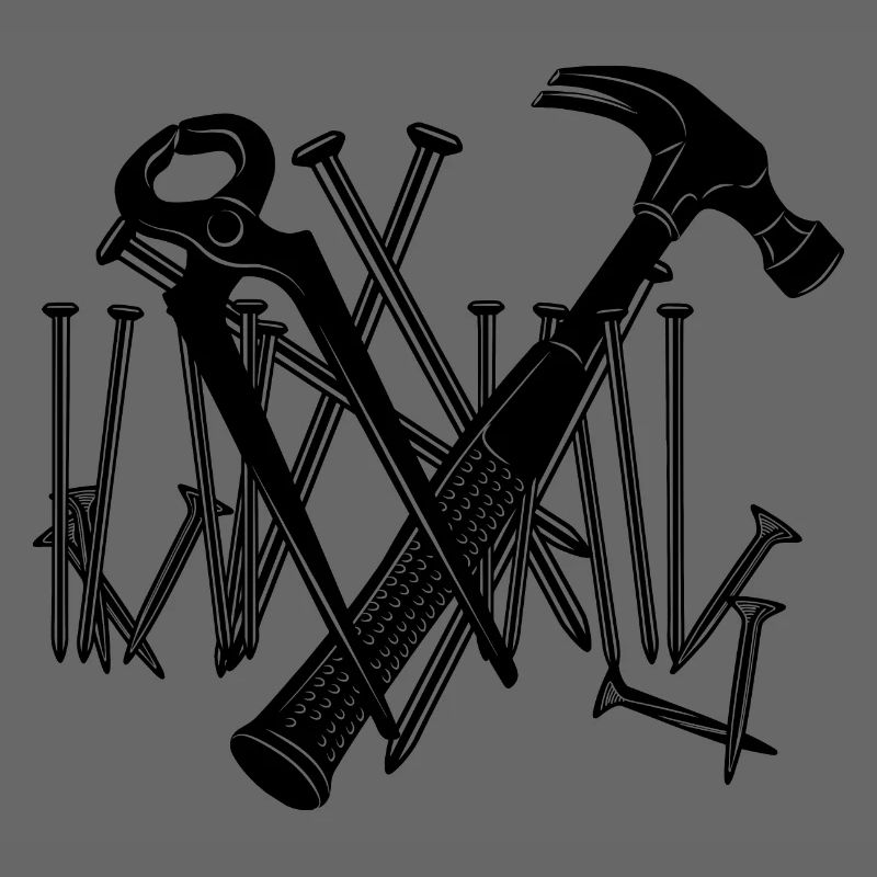 Carpenter tools and nails