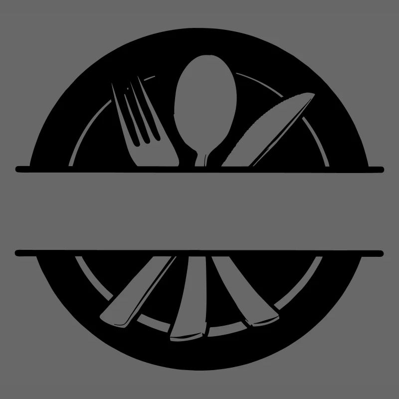 Besteck-Menü-Logo mit Teller