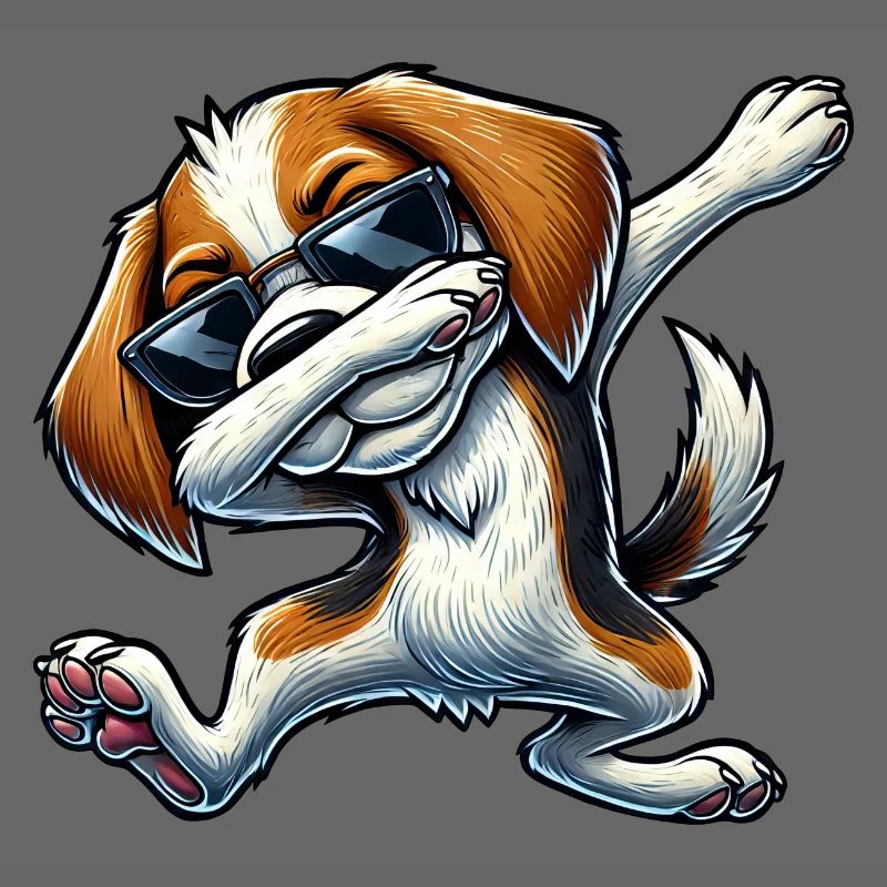 Mignon Beagle Chien Dabbing Dessin Animé Dab