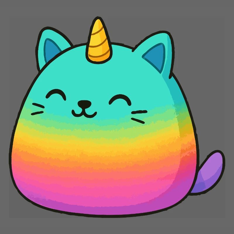 Rosa Regenbogen Einhorn Katze
