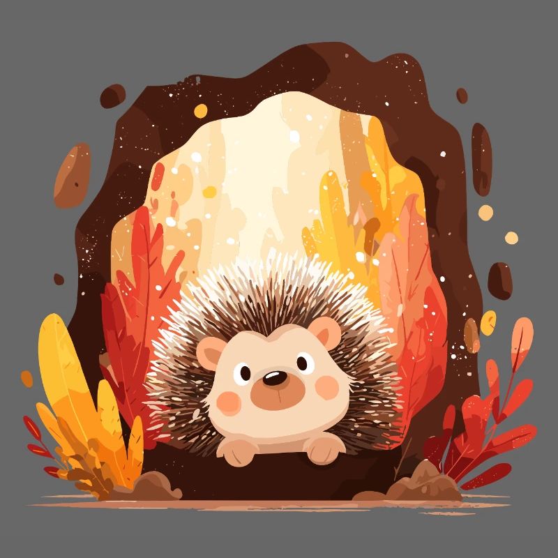 Igel im Herbstwald