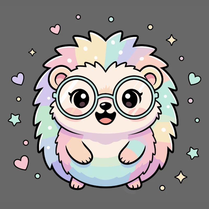 Pastell-Igel mit Brille
