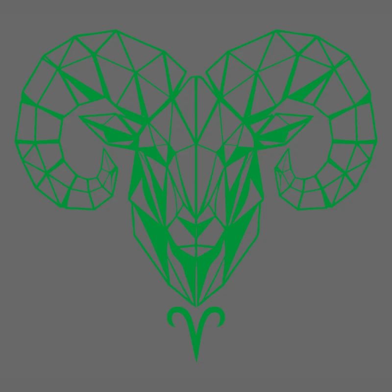 Geometric Ram Head Green
