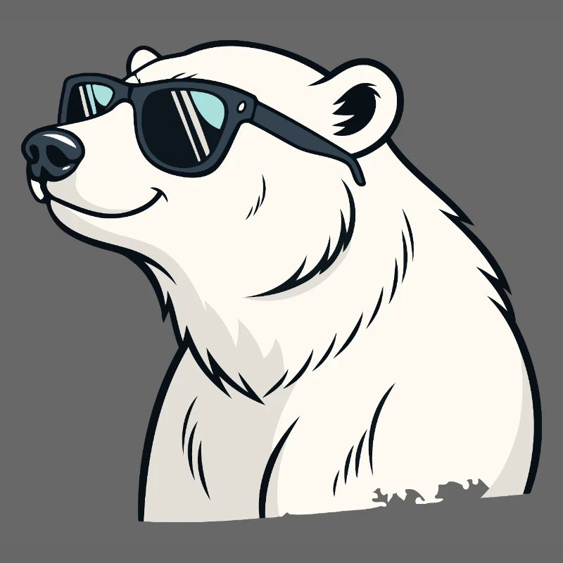 Cooler Eisbär mit Brille