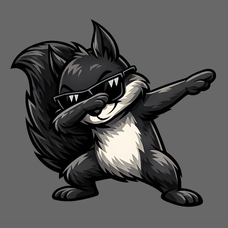 Dabbing Schwarzes Eichhörnchen