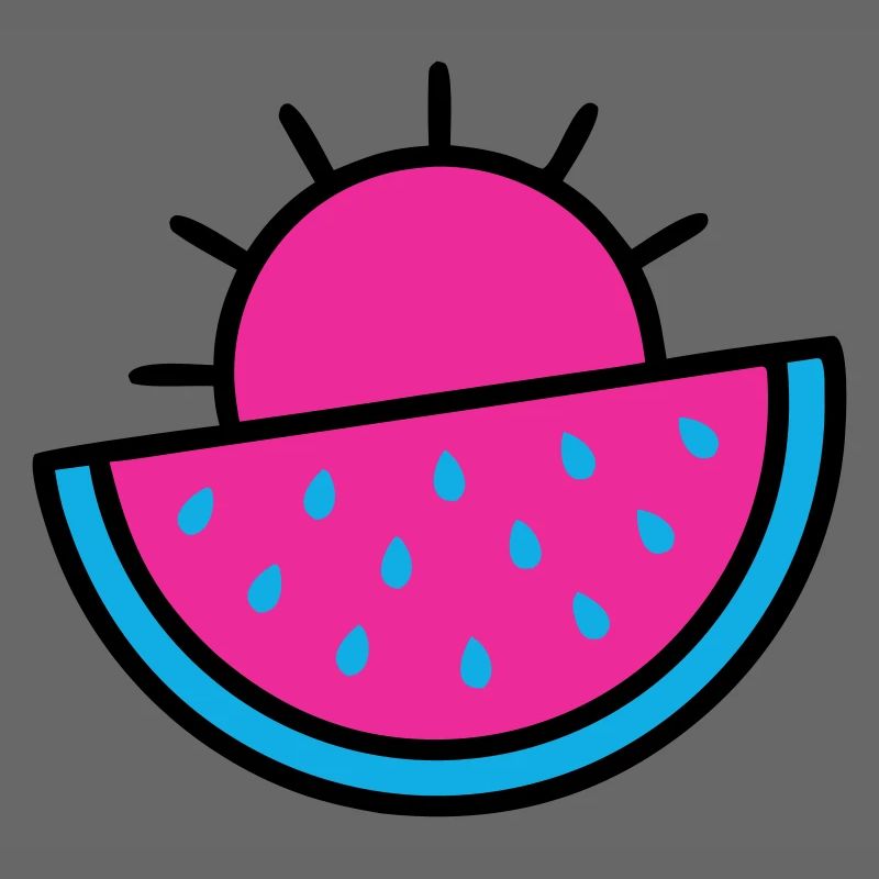 Wassermelone Sonne 90s Pop-Art
