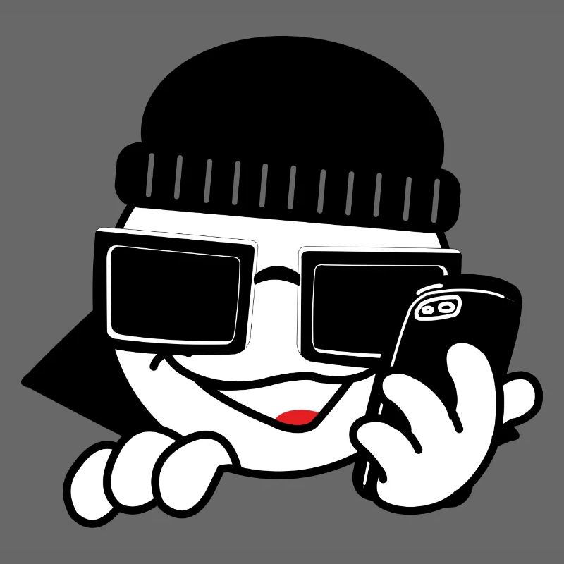 Hackerwith smartphone and hearts