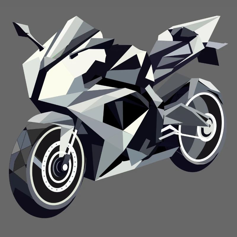 Futuristic motorcycle in geometric design