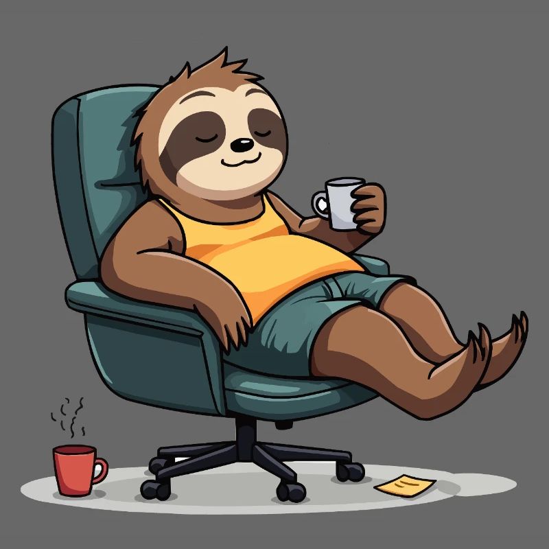 Office? First coffee! – Sloth Style
