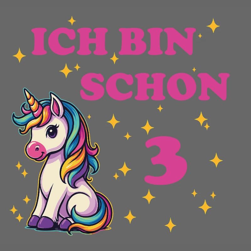 Ich bin schon 3 mit Einhorn