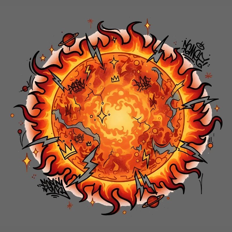 Flammender Sonnenball Explosion