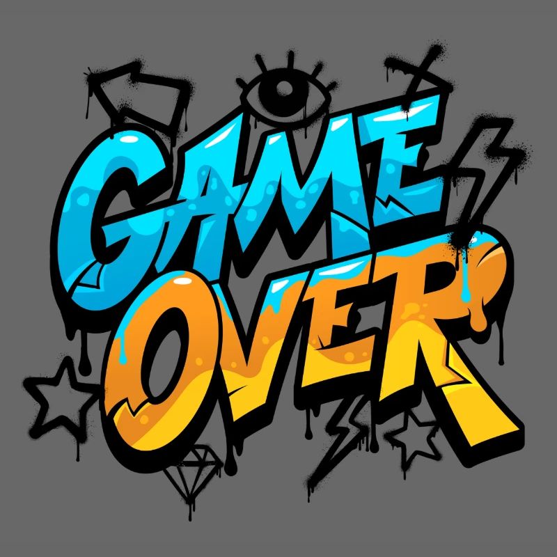 Game Over Graffiti Splash Tee