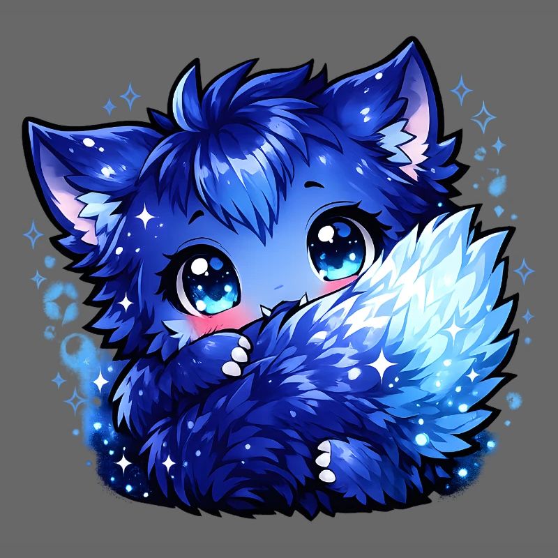 Blauer Eisfuchs Chibi-Design