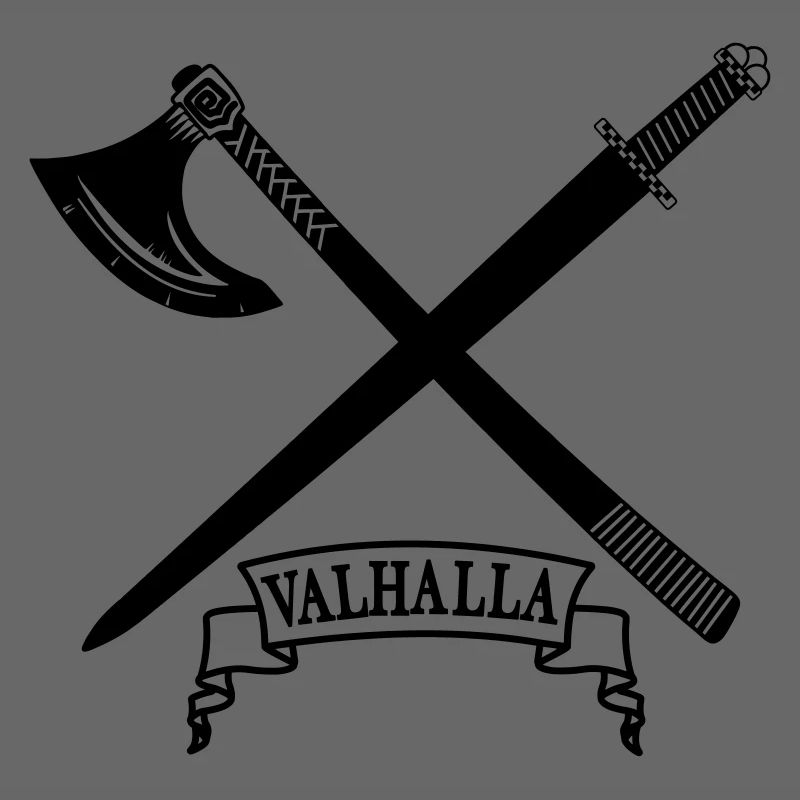 Walhalla mit Axt und Schwert