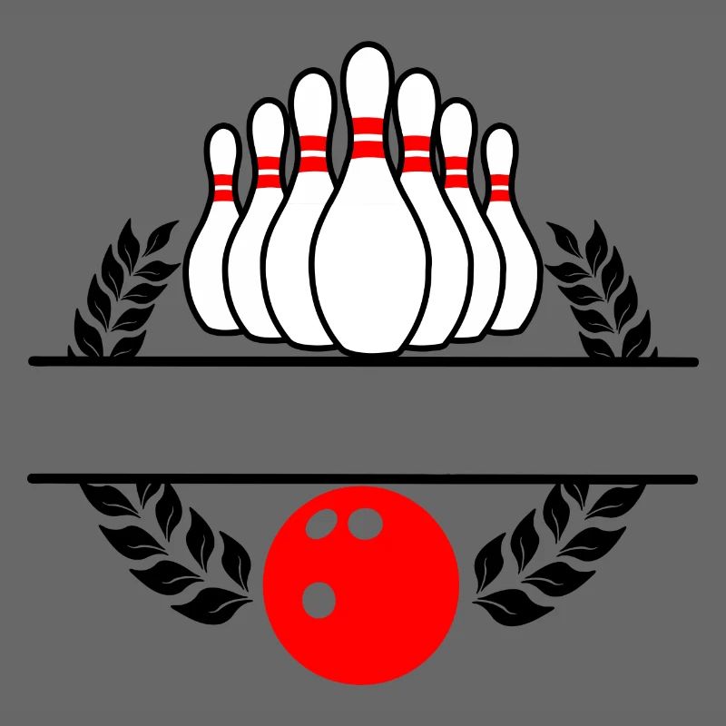 Bowling laurel wreath Red bowling