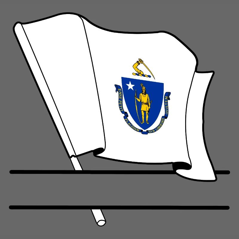 Flag Massachusetts text banner