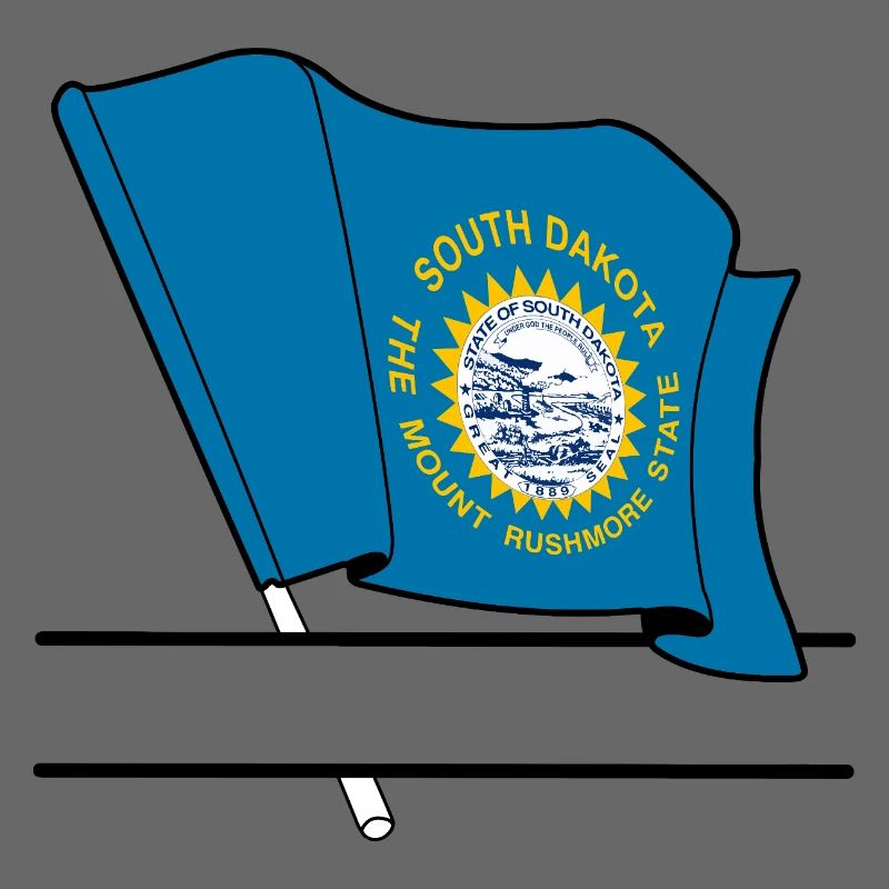 Bannière de texte du drapeau du Dakota du Sud