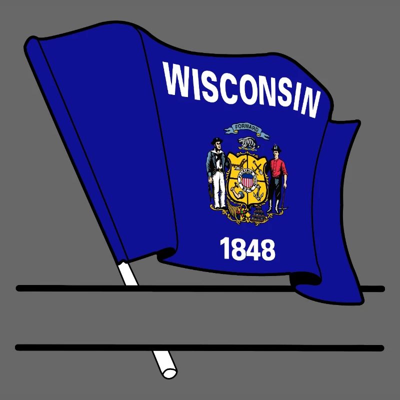 Drapeau Wisconsin bannière de texte