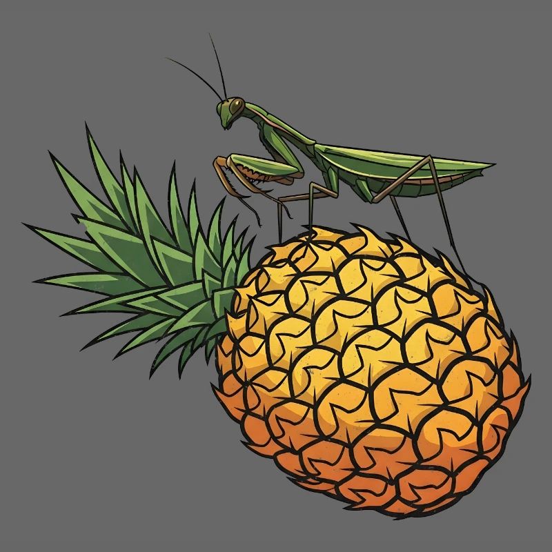 Ananas mit Grashüpfer Illustration