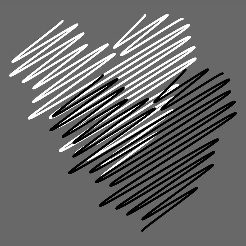 Two Hearts Scribble