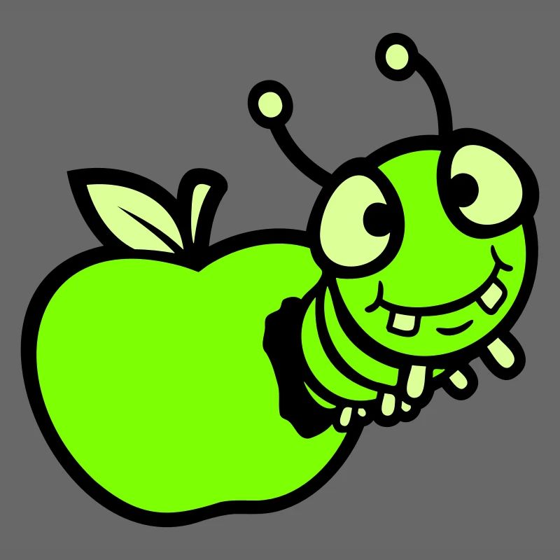 Caterpillar peeps apple hole comic funny cute cute