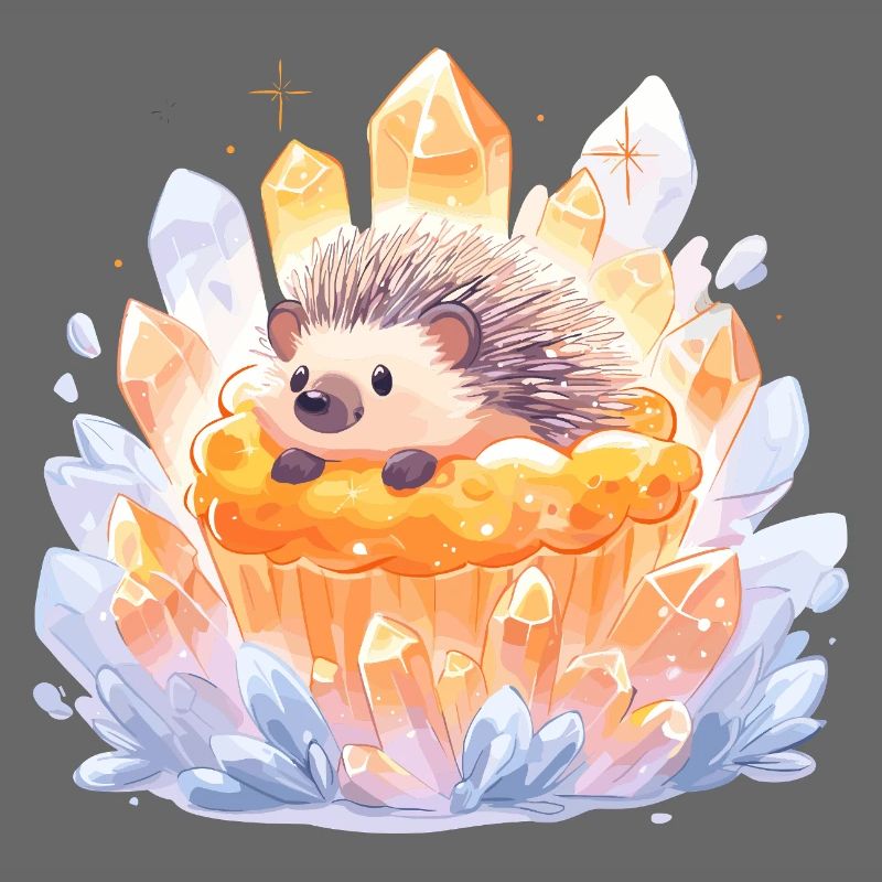 Kristalliger Igel im Cupcake