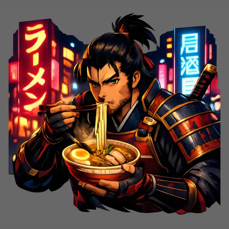 Neon Cyber Samurai Ramen