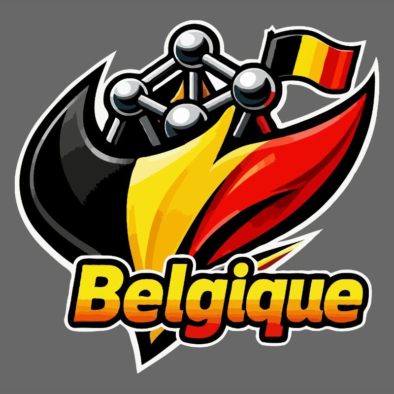 Drapeau et Electron de la Belgique