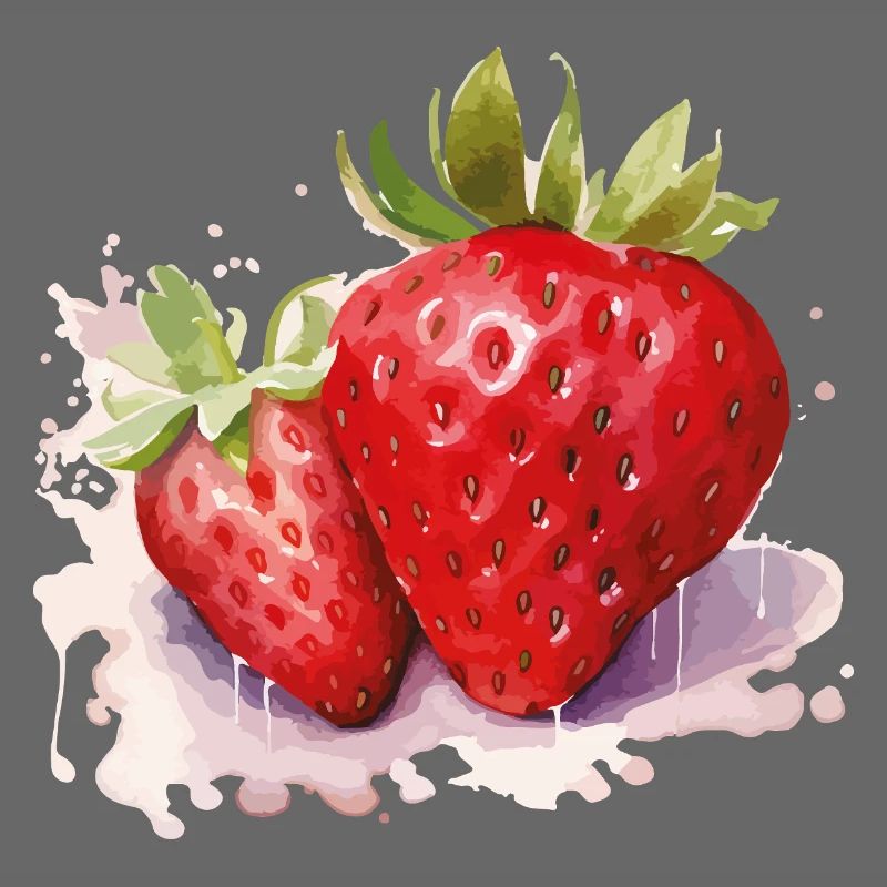 Wasserfarben Erdbeeren
