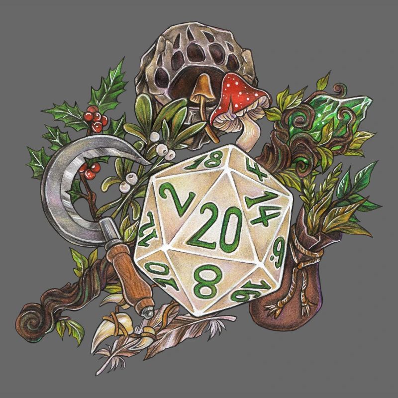 Rollenspiel Tabletop D20 Würfel Geschenk Druide