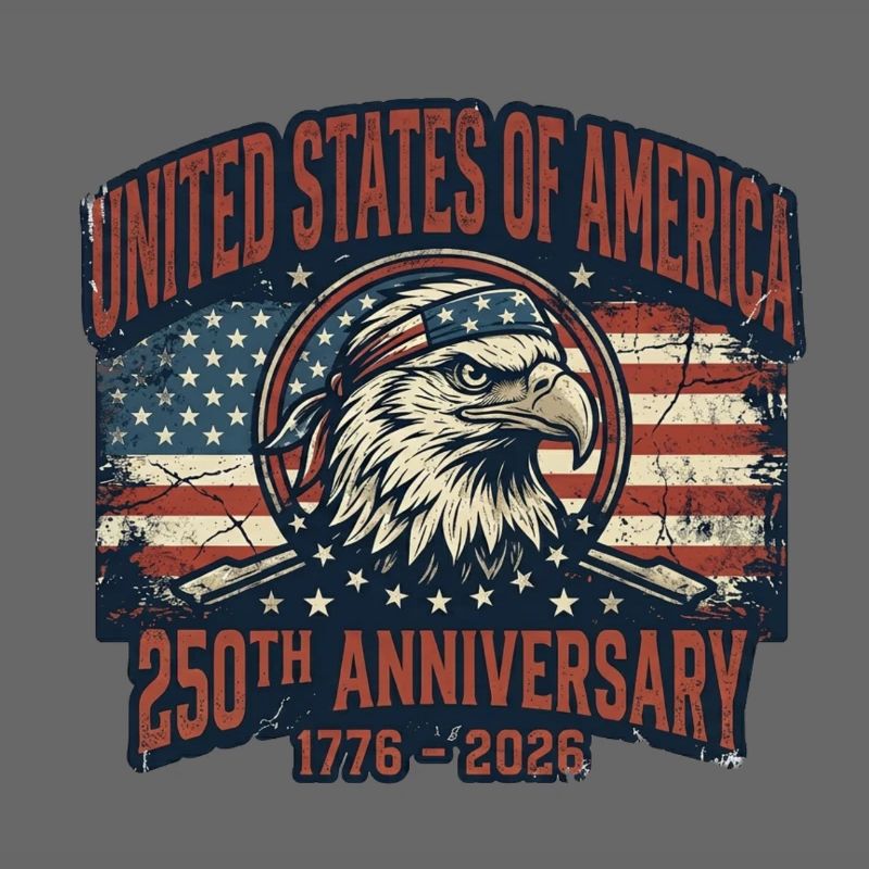 Aigle devant le drapeau américain – États-Unis 250 ans