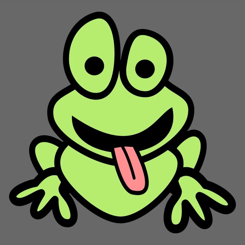 Frosch mit Zunge