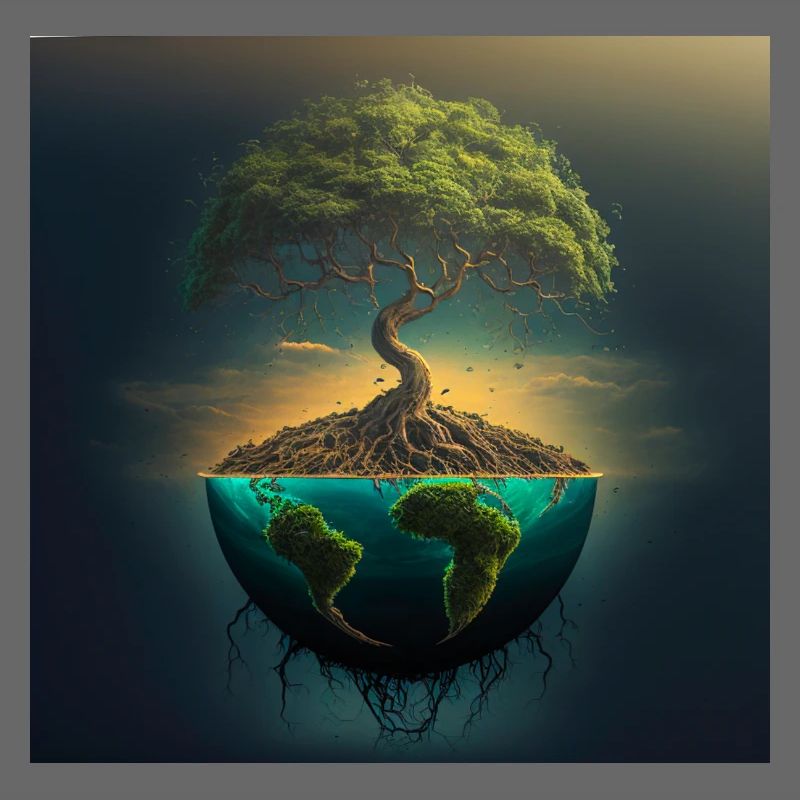 Welttree: Baum über halber Kugel