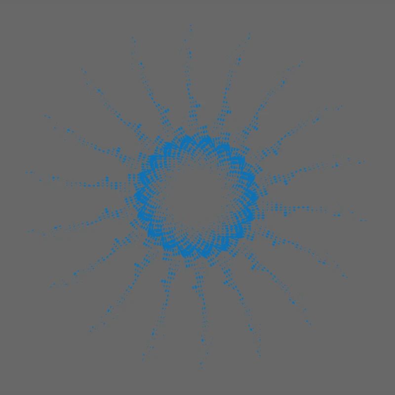 dotted shape rotated wind turbine blue