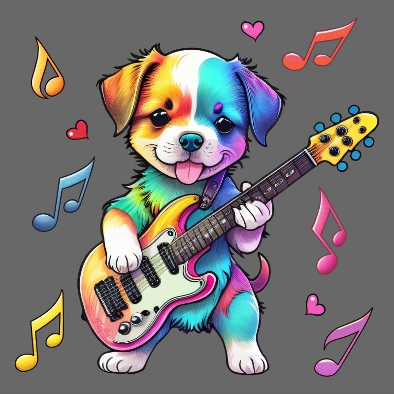 Rock Star Hound Welpe – Regenbogen