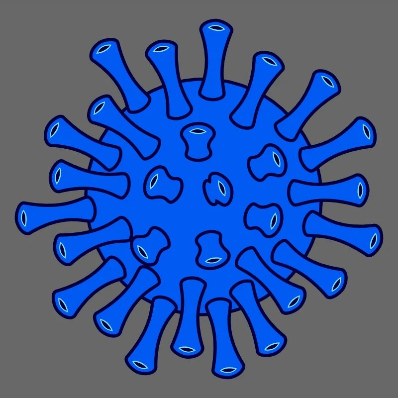 Blue Covid Molecule Illustration
