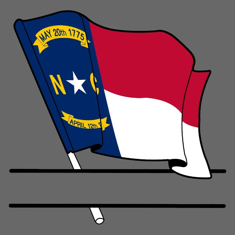 Bannière de texte du drapeau de la Caroline du Nord
